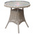 Amalfi Outdoor Bistro Table with glass top, shown at an angle on a white background