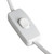 Close-up of Pula table lamp's white inline cord switch