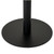 Close-up of the Romanby Stone Round Coffee Table's black metal circular base and pedestal column.