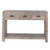 Haldon whitewashed 3-drawer console table with cast-iron handles