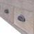 Close-up of Haldon console table cast-iron drawer handles