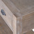 Close-up of Haldon console table cast-iron drawer handles