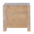 Rear view of Haldon whitewashed bedside table showing solid wood panel construction