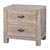 Haldon whitewashed 2-drawer bedside table with cast-iron handles