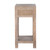 Rear view of Haldon whitewashed lamp table showing open shelf and leg frame