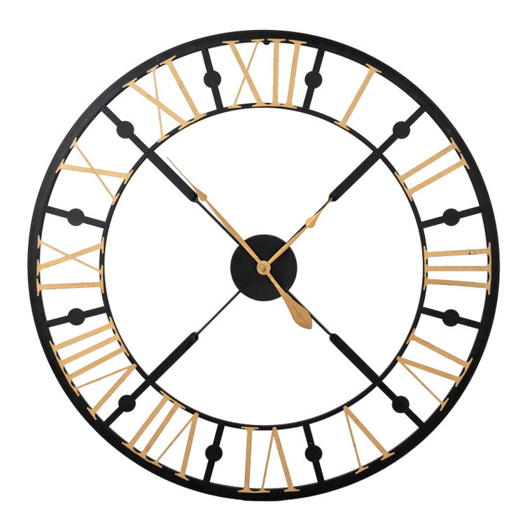 Black And Gold Skeleton Wall Clock