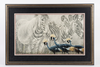 Zebra & Peacocks Mirage by Rod Frederick - Framed