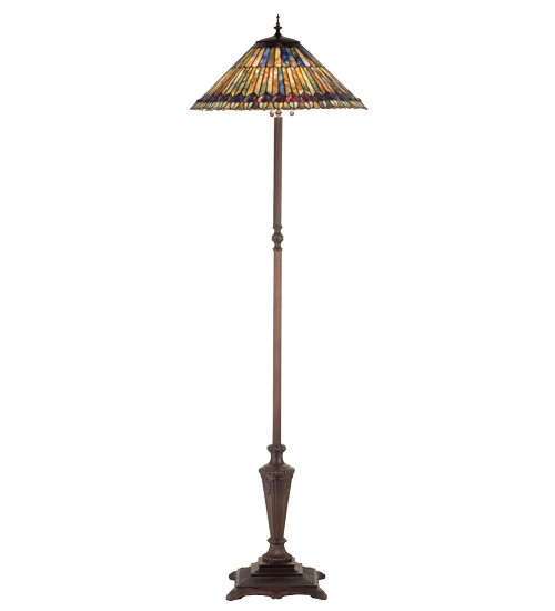 Tiffany Jeweled Peacock Tiffany Style Floor Lamp - Ashley's Art Gallery
