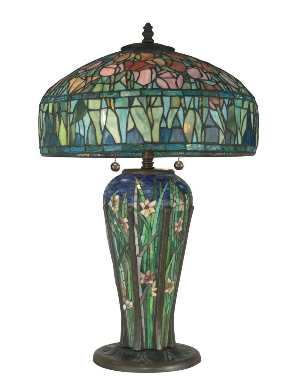 soep Leidingen het ergste Tulip Tiffany Lamp Reproduction with mosaic glass base - Ashley's Art  Gallery