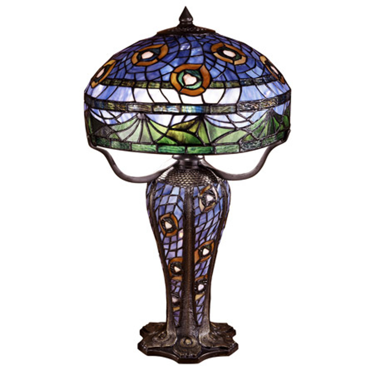 tiffany lamp with lighted base