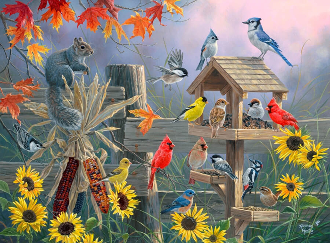 Autumn Gathering by Abraham Hunter Framed 18x24 canvas - Ashley's