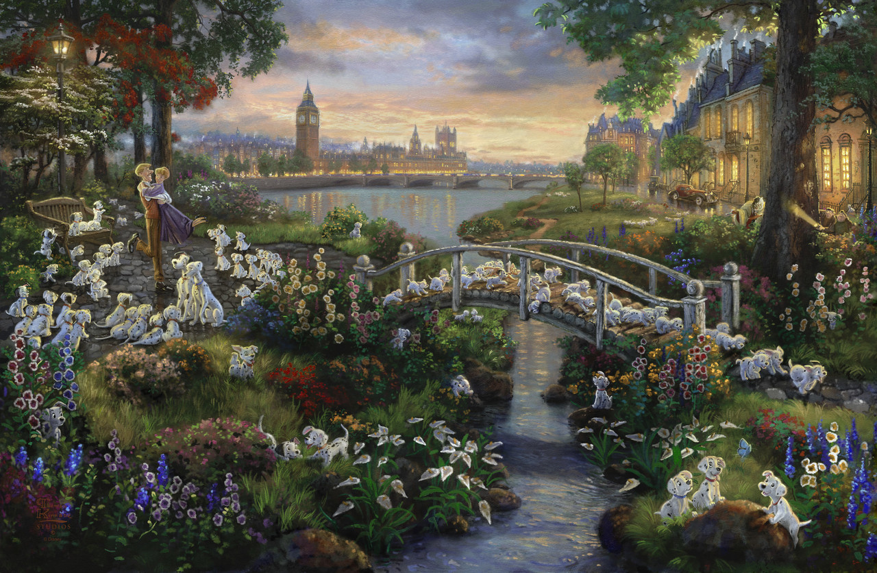 Dalmatians by Thomas Kinkade Studios 12x18 Canvas - Ashley's Art