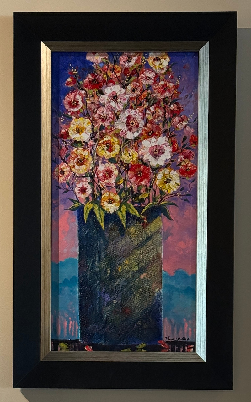 【値下げ】PAINTING GILDED FLORALS AND FRUITS Abundant Grace 12x24 Original by Ford Smith