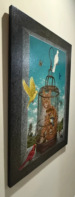 CAT-AS-TROPHY by Braldt Bralds 32x40 Original Painting