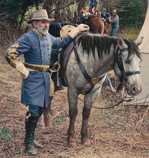 General Lee in Gettysburg  by John Paul Strain - Framed Classic Canvas