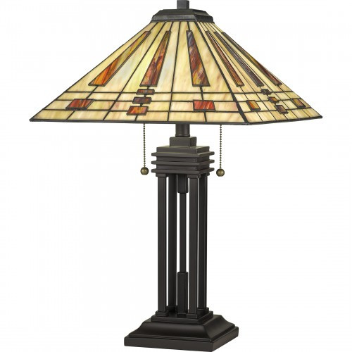 Craftsman Style Stain Glass Table Lamp