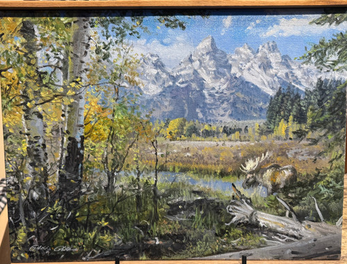 Bull Moose Under the Autumn Teton Sky - Study by Phil Philbeck