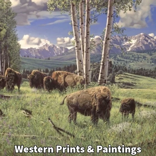 cowboy & Native American & Buffalo paintings and art prints