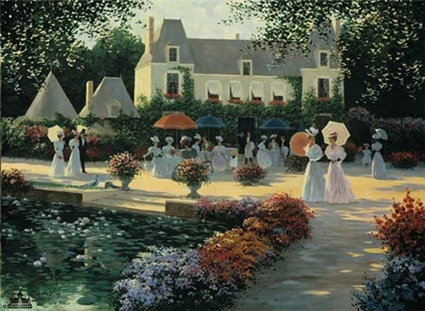 Luncheon in the Country - 1900 by Christa Kieffer, Paper