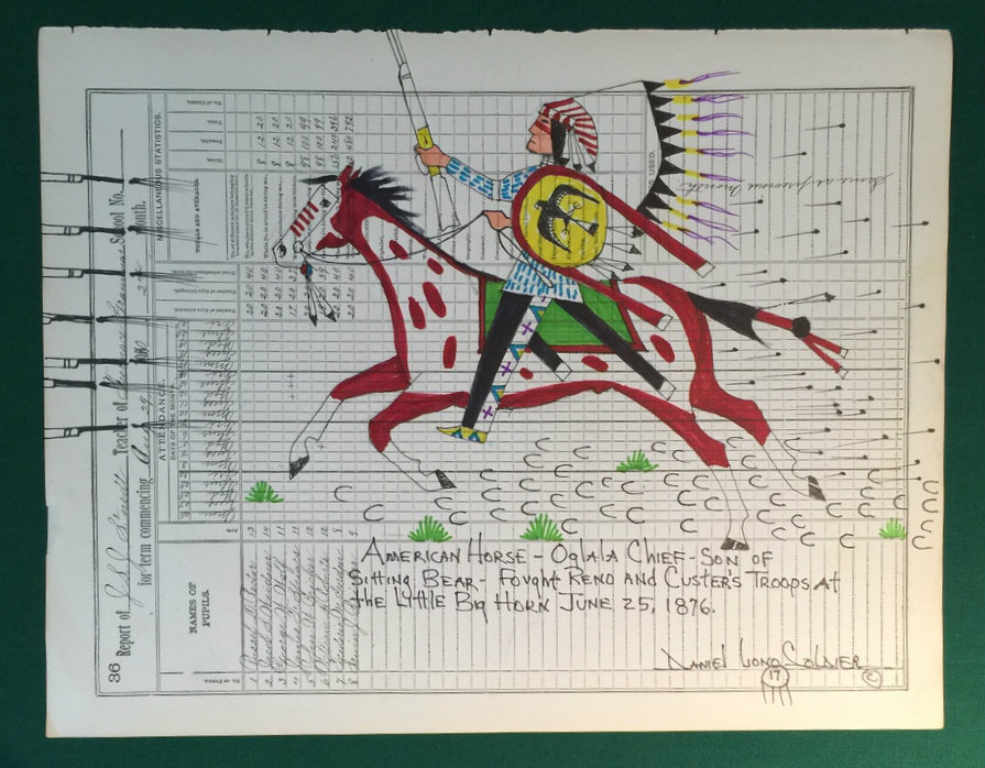 American Horse by Daniel Long Soldier original painting Ashley's Art