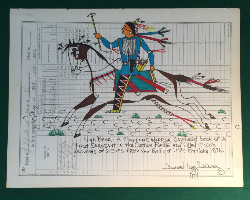 High Bear by Daniel Long Soldier original painting framed Ashley's