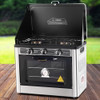 Devanti 3 Burner Portable Gas Oven LPG Camp Stove  - Silver & Black
