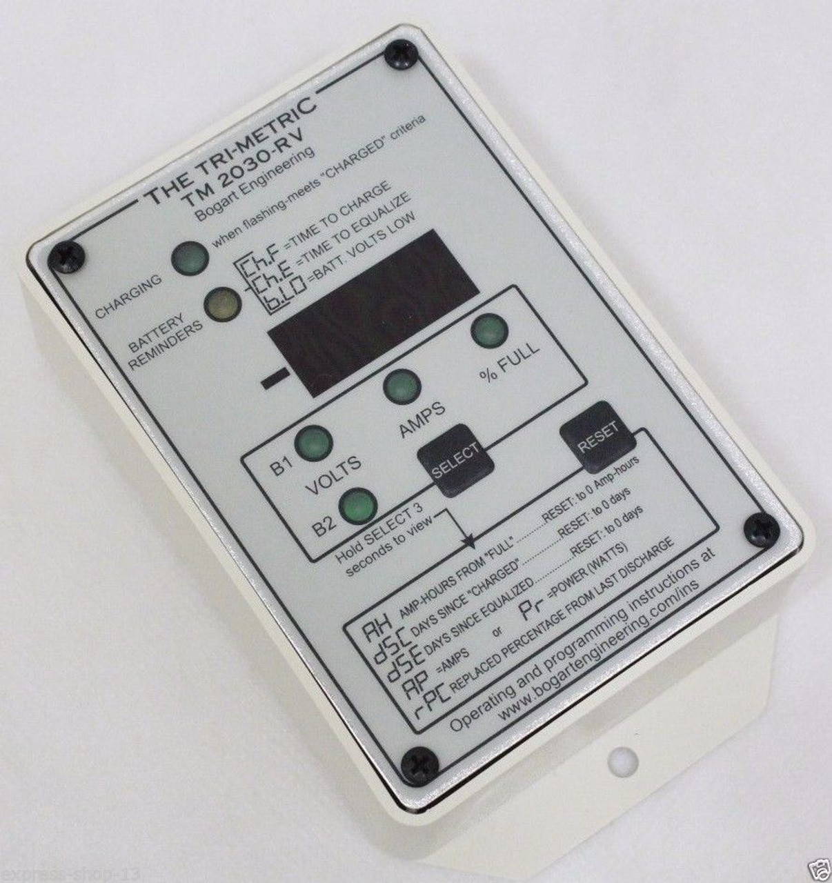 Bogart TriMetric 2030-RV Solar Battery Monitor Meter w/ 500 Amp Shunt Fuse Cable 