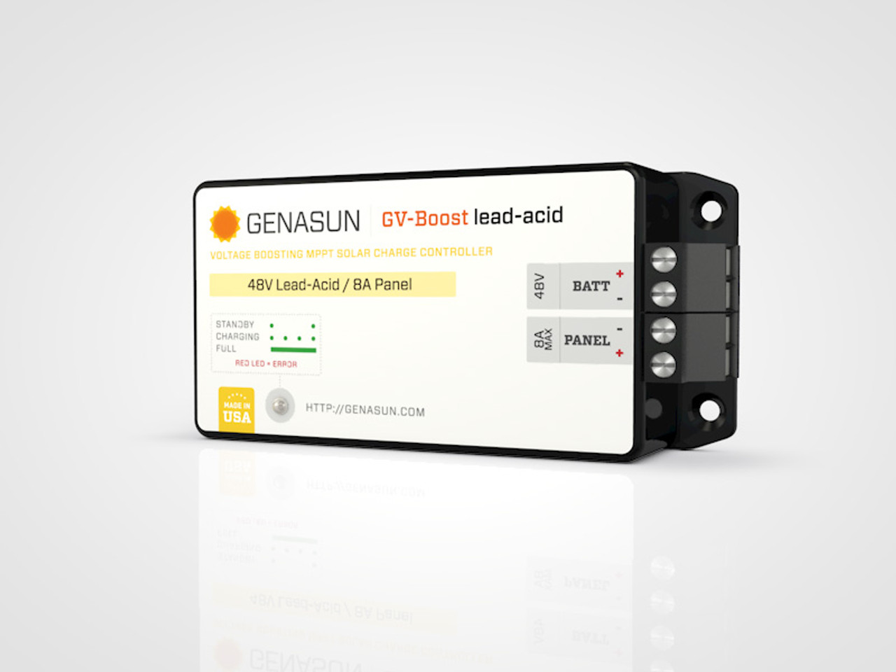 GVB-8 | 350W 8A 48V Genasun MPPT Boost Solar Charge Controller - Pb - Right2