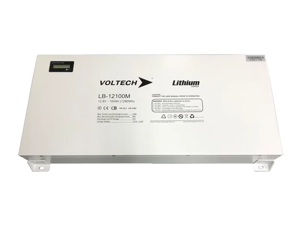 Voltech 12.8V-100Ah Slimline Lithium Battery - Prismatic LiFePo4 cells