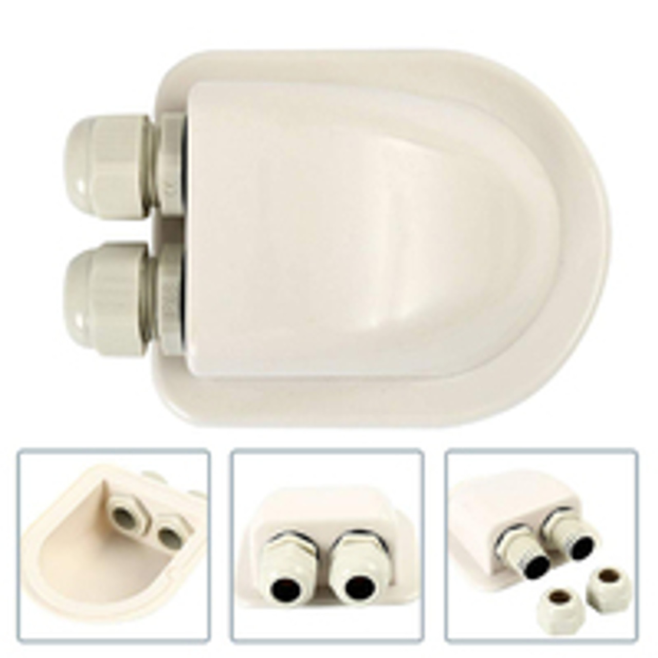 Cable Entry Cover - 2 Gland Lightweight ABS - White