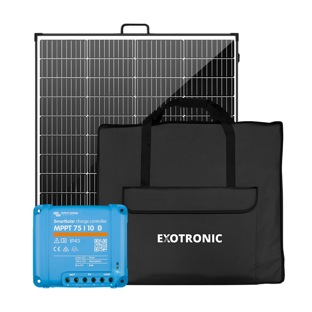 Exotronic 200W Portable Folding Solar Panel + Victron SmartSolar 75/15