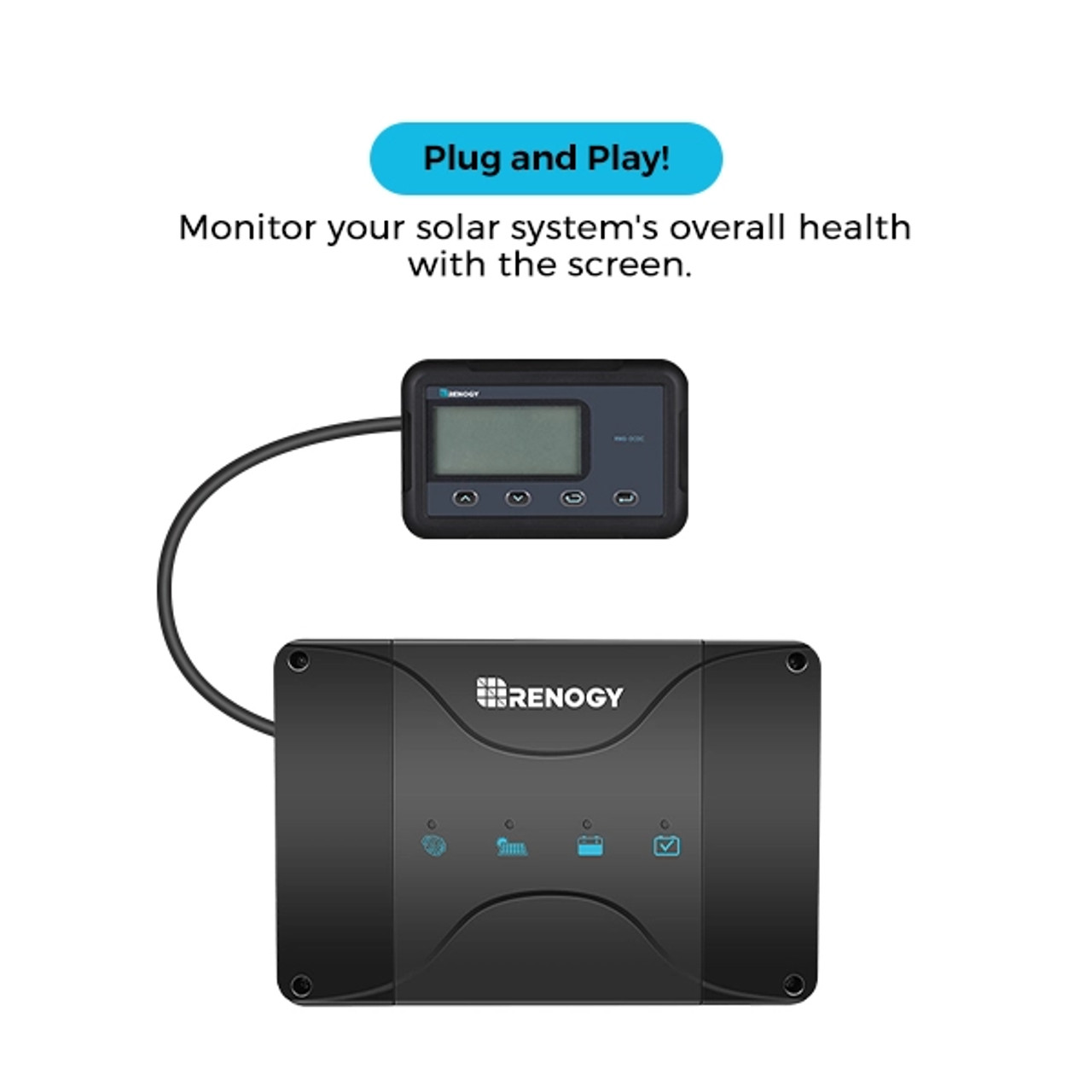 Renogy DCC30S 12V 30A Dual Input DC to DC Battery Charger with MPPT + Monitoring Screen