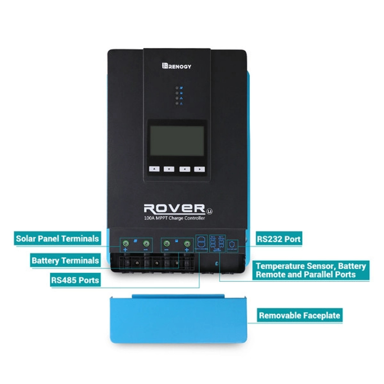 Renogy Rover Li 100A 12/24/36/48V MPPT Solar Charge Controller + Renogy ONE + BT-1 Bluetooth Module