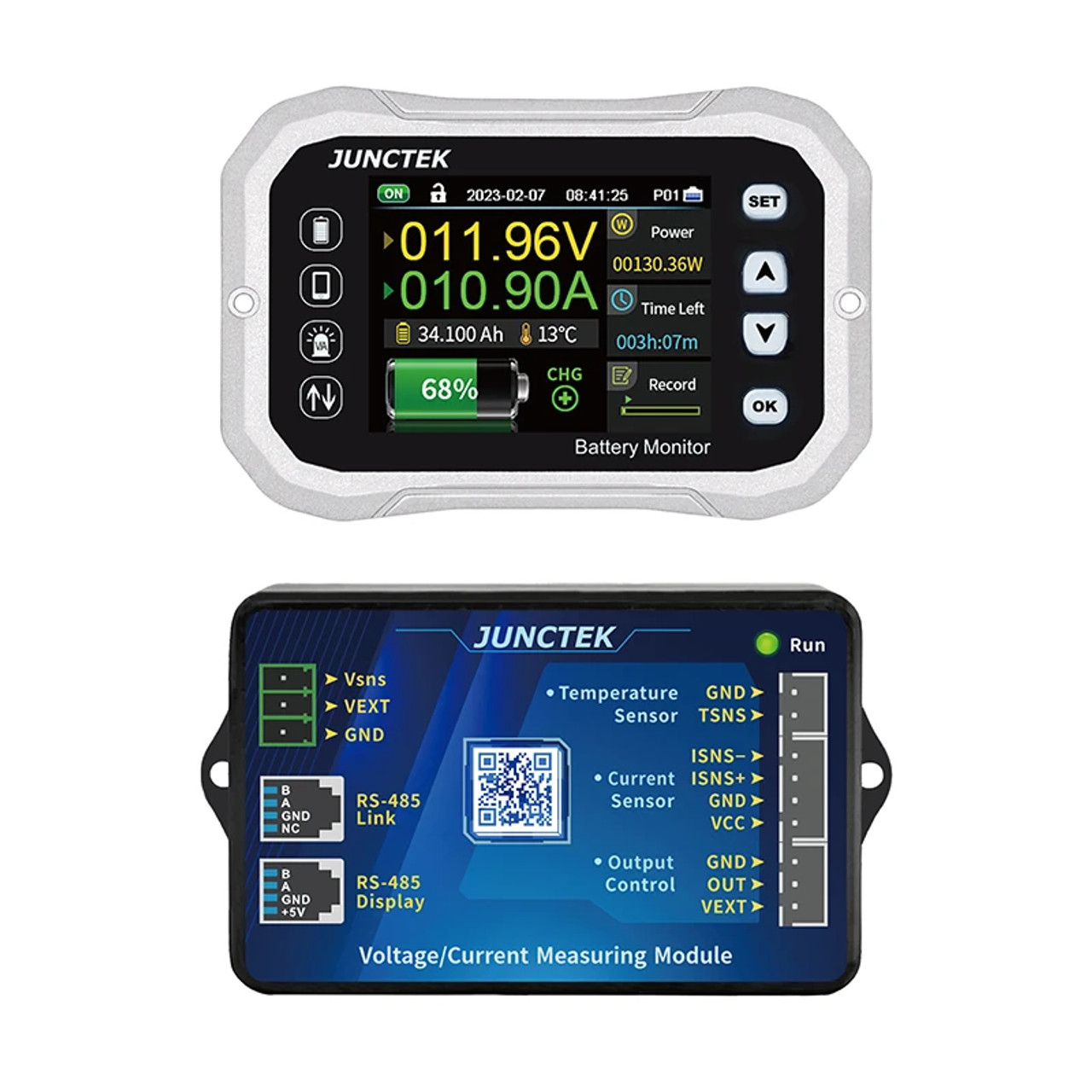 Junctek Battery Monitor Coulomb and Capacity Meter 120v 400A with Bluetooth