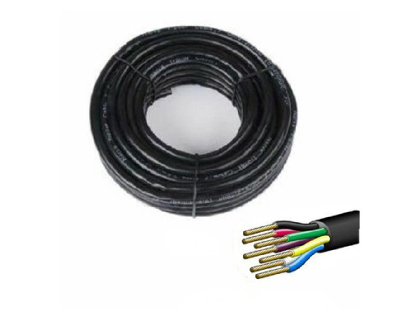 7 Core Wire Cable Trailer Cable Automotive Boat Caravan Truck Coil V90 PVC - 100M