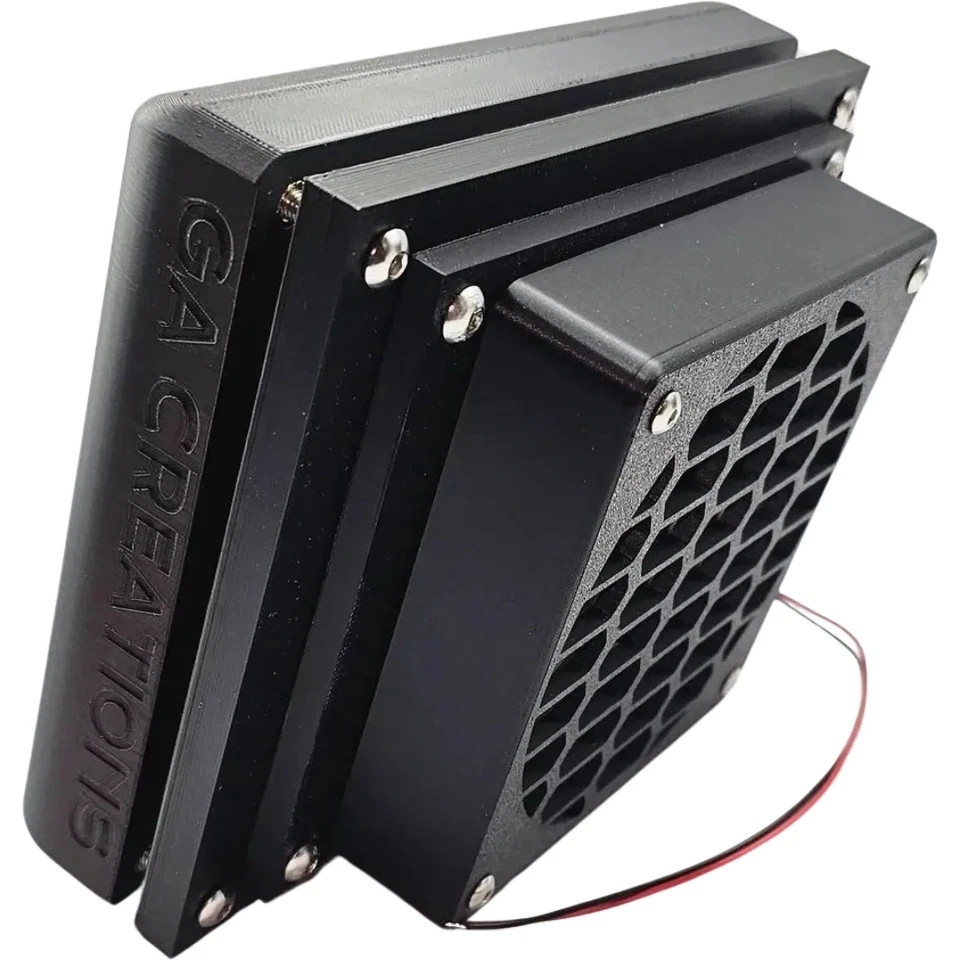 High Airflow Canopy Vent Fan with 2-Layer Foam Filter - Black