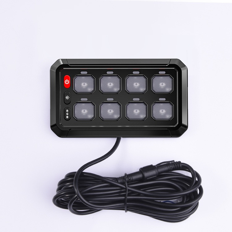 8 Gang Switch Panel with RGB, Fuse Box and Bluetooth Phone  App Control