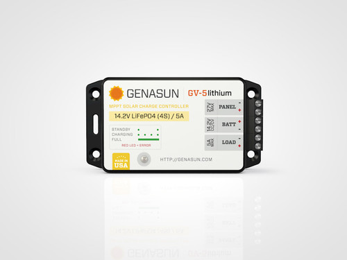 GV-5 | 65W 5A 14.2V Genasun MPPT Solar Charge Controller - Li - Front
