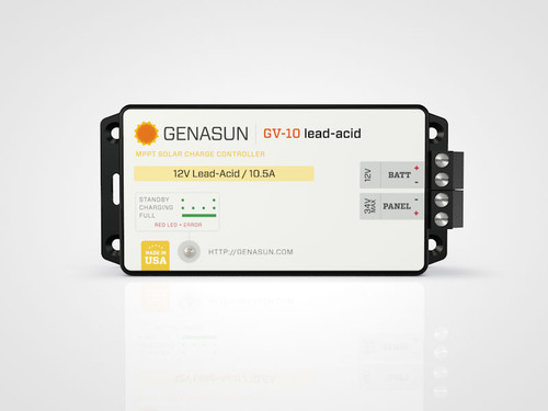 GV-10 | 140W 10.5A Genasun MPPT Solar Charge Controller - Pb - Front