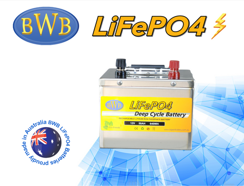 BWB 12.8V 50Ah 640WH Lithium Iron LiFePO4 Deep Cycle Battery Stainless Box 