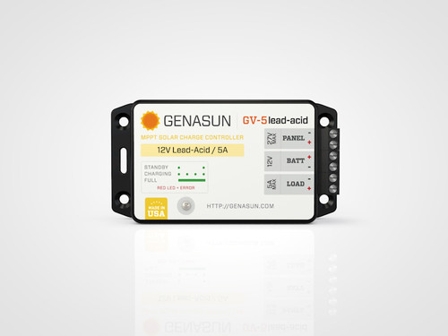 GV-5 | 65W 5A Genasun MPPT Solar Charge Controller - Pb - Front