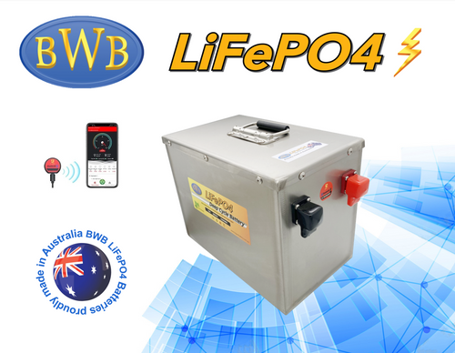 BWB 12.8V 200Ah 2560WH Lithium Iron LiFePO4 Deep Cycle Battery Stainless Box with Bluetooth Monitoring BWB 12.8V 200Ah 2560WH Lithium Iron LiFePO4 Deep Cycle Battery Stainless Box with Bluetooth Monitoring