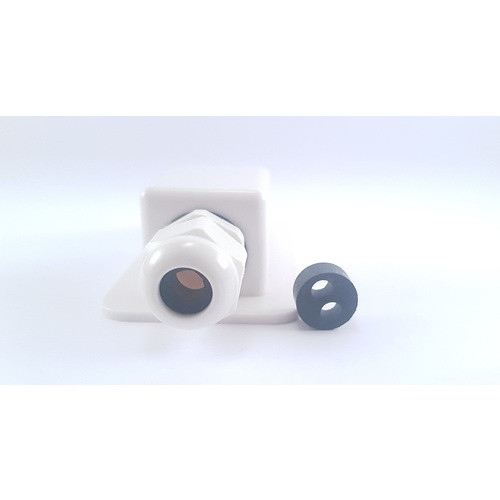 Cable Entry Cover - 1 Gland with 2 Cable Grommet Lightweight ABS - White