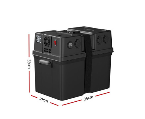 Giantz Battery Box with 500W Inverter, USB, 12v Socket, Anderson, Battery Meter