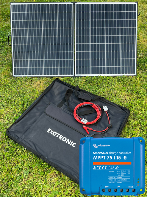 Exotronic 200W Portable Folding Solar Panel + Victron SmartSolar 75/15 Exotronic 200W Portable Folding Solar Panel + Victron SmartSolar 75/15