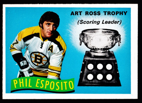 1971 OPC #247 Art Ross Trophy Phil Esposito EXMT+