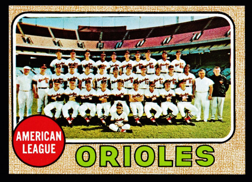 1968 Topps #334 Baltimore Orioles Team Card EXMT+