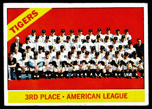 1966 Topps #583 Detroit Tigers Team Card SP VG