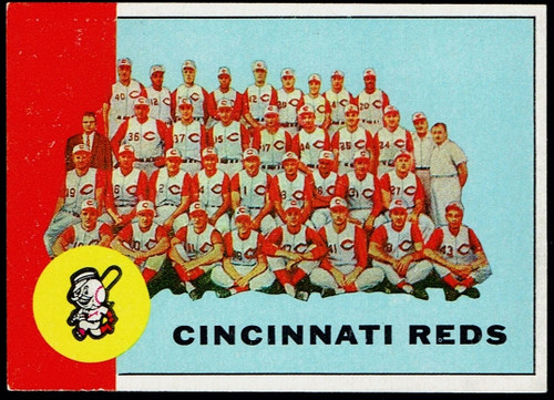 1963 Topps #063 Cincinnati Reds Team EX+