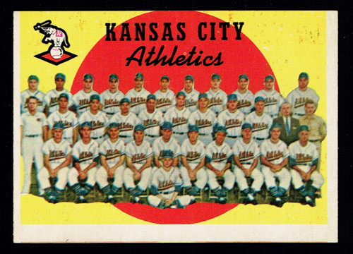 1959 Topps #172 Kansas City Athletics Team Unmarked Checklist VGEX